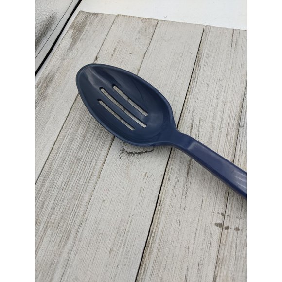Navy Blue #3 Nylon Plastic Slotted Spoon 11" - Picture 3 of 6